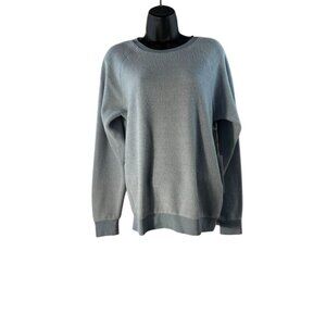 Feat Womens Blue Textured Sweatshirt Size S